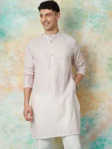 Melange by Lifestyle Geometric Sequinned Embroidered Straight Kurta