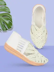 BAESD Girls Woven Design Gladiators Flats