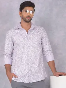Crimsoune Club Men Smart Conversational Printed Cotton Slim Fit Casual Shirt