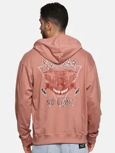 The Roadster Lifestyle Co Cotton Graphic Printed Hooded Pullover Sweatshirts