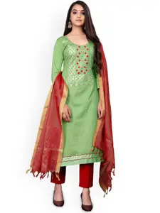 Maroosh Floral Woven Design Glaze Cotton Unstitched Dress Material