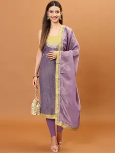 Meena Bazaar Embroidered Zari Tissue Unstitched Dress Material