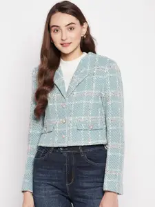 Madame Checked Notched Lapel Single-Breasted  Blazers