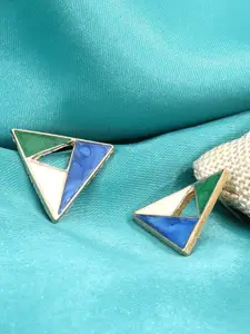 KRENOZ Geometrical Triangle Shaped Stainless Steel Antique Studs