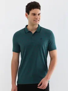 Allen Solly Men Floral Printed Polo Collar Cotton T-shirt