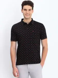 Allen Solly Men Geometric Printed Polo Collar Cotton T-shirt