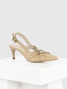 Oroh Women Leather Party Stiletto Pumps with Buckles