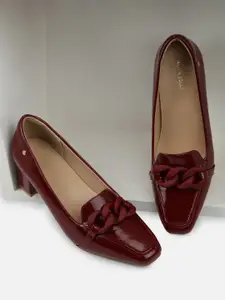 Allen Solly Woman PU Block Pumps Heels