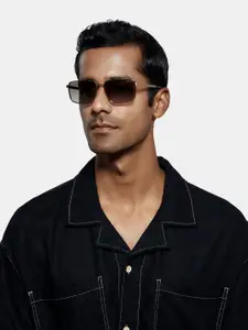 OPIUM Men Rectangle Sunglasses with Polarised and UV Protected Lens OP-10214-C01-60