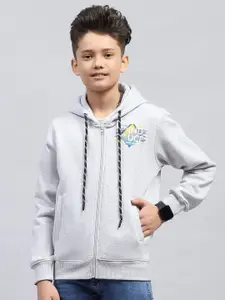 Monte Carlo Boys Printed Hooded Neck Full Sleeve Cotton Sweatshirt