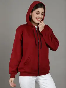 GRACIT Women Hooded Front-Open Sweatshirt