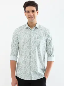 Allen Solly Men Classic Spread Collar Floral Printed Cotton Slim Fit Casual Shirt