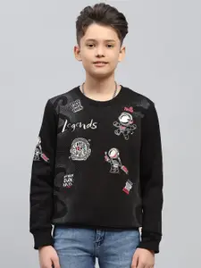 Monte Carlo Boys Printed Cotton Casual Pullover Sweatshirt