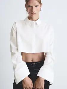 MANGO Women Crop Casual Shirt