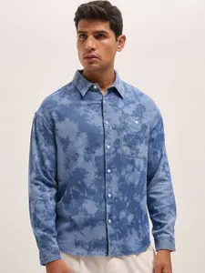 THE BEAR HOUSE Relaxed Fit Dyed Effect Casual Shirt