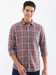 Allen Solly Men Custom Spread Collar Tartan Checked Cotton Casual Shirt