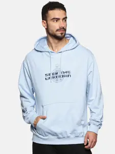 Roadster Men Typography Printed Cotton Relaxed Fit Hooded Sweatshirts