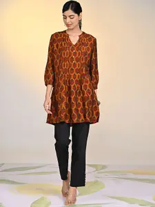 Lakshita Women Floral Printed Mandarin Collar Kurti