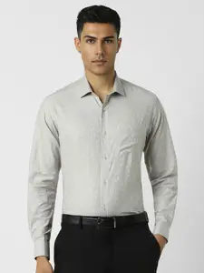 Van Heusen Men Spread Collar Floral Printed Cotton Slim Fit Formal Shirt