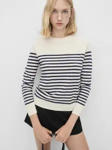 MANGO Striped Acrylic Pullover