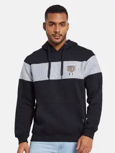 Octave Men Striped Hooded Pullover Sweatshirt