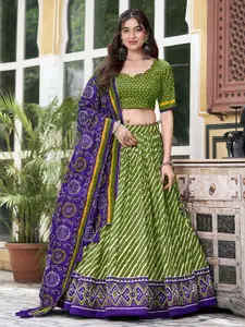 LOOKNBOOK ART Printed Ready to Wear Lehenga & Unstitched Blouse With Dupatta