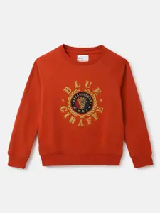 Blue Giraffe Boys Embroidered Cotton Pullover Sweatshirt