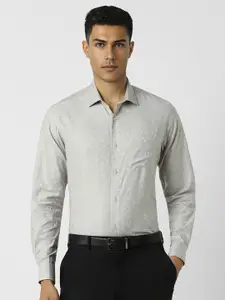 Van Heusen Men Spread Collar Floral Printed Cotton Slim Fit Formal Shirt