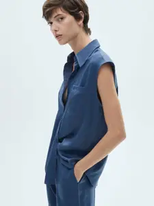 MANGO Satin Finish Opaque Casual Shirt