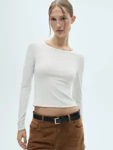 MANGO Knitted Crop Pullover