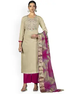 Maroosh Floral Embroidered Unstitched Dress Material