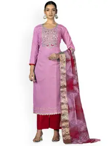 Maroosh Floral Embroidered Unstitched Dress Material
