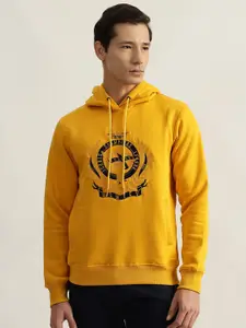 Iconic Men Embroidered Pure Cotton Hooded Sweatshirt