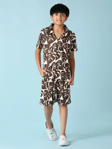 V-Mart Boys Printed Shirt with Shorts Clothing Set