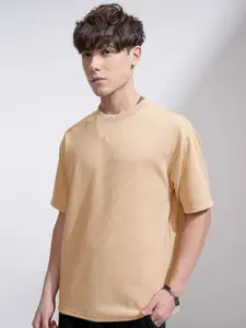 HIGHLANDER Men Self Design Round Neck Relaxed Fit T-shirt