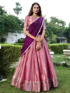 LOOKNBOOK ART Zari Work Ready to Wear Lehenga & Unstitched Blouse With Dupatta