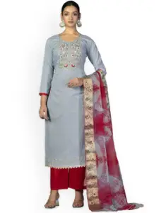 Maroosh Floral Embroidered Zari Unstitched Dress Material