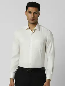 Van Heusen Men Spread Collar Textured Cotton Slim Fit Formal Shirt