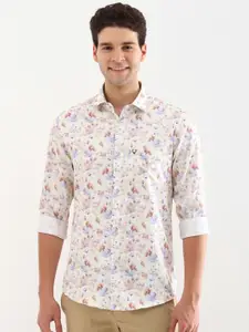 Allen Solly Men Classic Spread Collar Floral Printed Cotton Slim Fit Casual Shirt