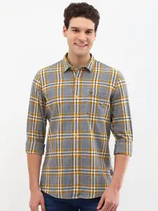 Allen Solly Men Custom Spread Collar Tartan Checked Cotton Casual Shirt