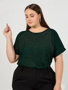 Styli Women Plus Size Short Sleeve Top
