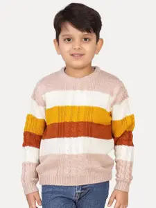 JoE Hazel Boys Round Neck Striped Pullover