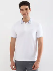 Allen Solly Men Solid Polo Collar Cotton T-shirt