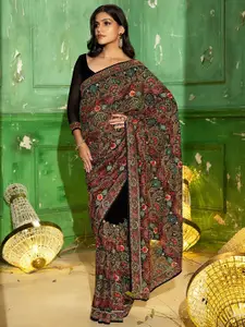 Soch Ethnic Motifs Embroidered Beads and Stones Saree