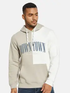 Octave Men Colourblocked Hooded Sweatshirt