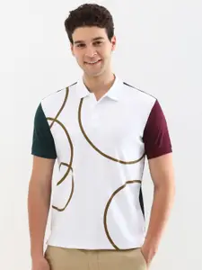 Allen Solly Men Colourblocked Polo Collar Cotton T-shirt