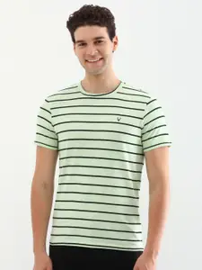 Allen Solly Men Striped Round Neck Cotton Slim Fit T-shirt