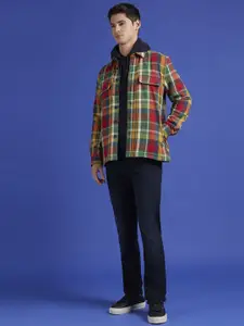 Pepe Jeans Men Spread Collar Tartan Checked Cotton Casual Shirt