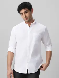 Urbano Fashion Men Club Collar Solid Cotton Casual Shirt