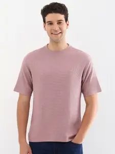 Allen Solly Men Solid Round Neck Cotton T-shirt